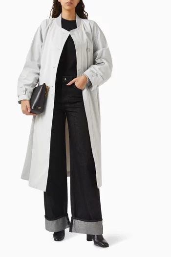 Belted Trench Coat in Techno-cotton