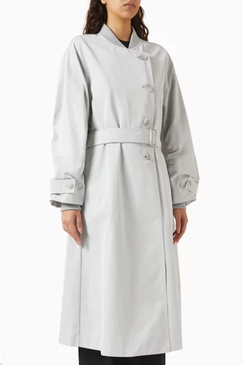 Belted Trench Coat in Techno-cotton