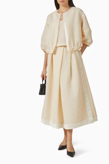 Vichy 3D Jacquard Blouson Jacket