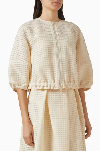 Vichy 3D Jacquard Blouson Jacket