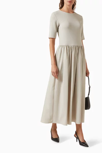 Drop-waist Midi Dress in Crepe