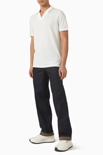 تي شيرت بولو مطرز بشعار النسر بحجم صغير قطن بيكيه