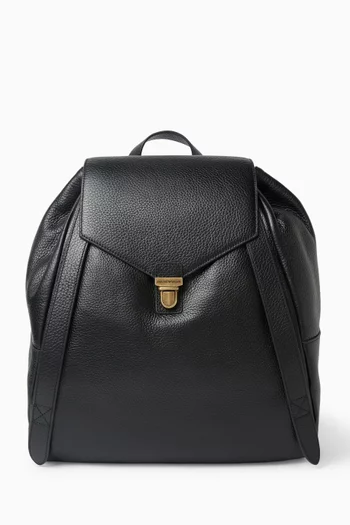 Flap Closure Backpack in Leather