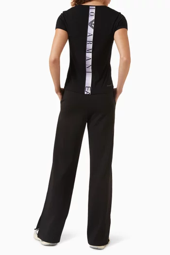 Macro Logo-tape T-shirt in Cotton