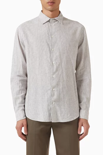 Striped Shirt in Linen Blend