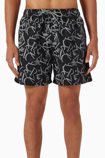 EA Text Logo-print Swim Shorts