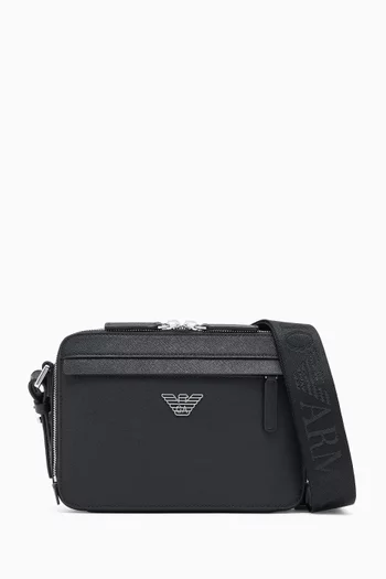 Mini Camera Bag in Regenerated Saffiano Leather