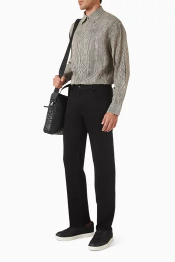 Vertical Stripe Shirt in Lyocell-blend