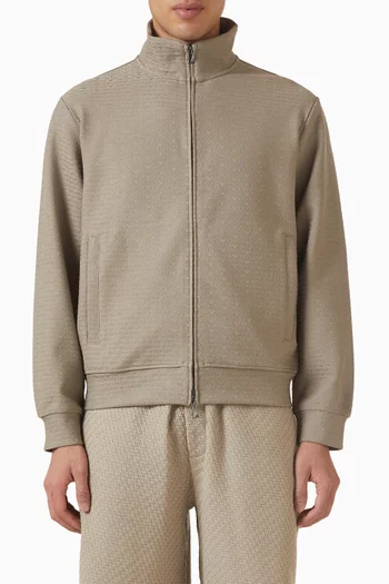 سويت شيرت بسحّاب وشعار الماركة