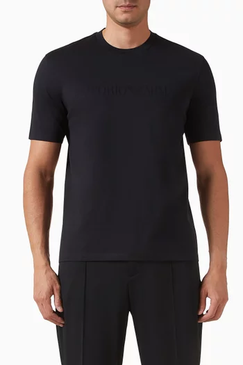 Jacquard T-shirt in Cotton
