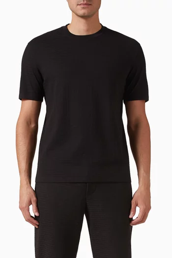 Jacquard T-shirt in Cotton
