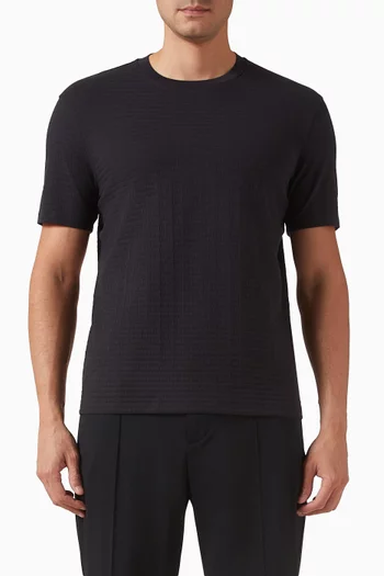 Jacquard T-shirt in Cotton