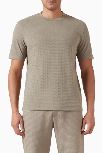 Jacquard T-shirt in Cotton