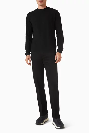 Diamond Fancy Stitch Sweater in Wool