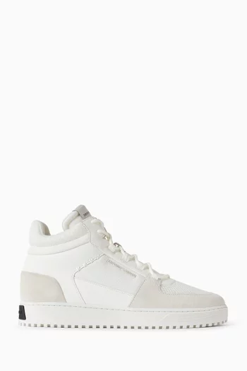 سنيكرز بشعار النسر فوق الكاحل شمواه وقماش شبكي