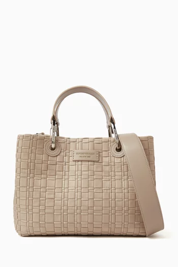 MyEA Tote Bag in Woven Leather