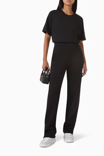 بنطال بحزام خصر مطاطي جيرسيه