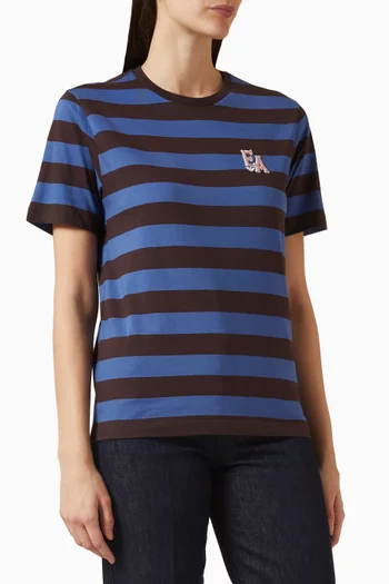 Logo Striped T-shirt in Cotton