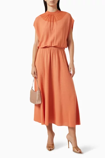 Waistband Knit Sleeveless Dress