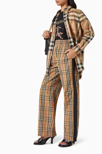 بنطال رياضي بنقشة مربعات قطن