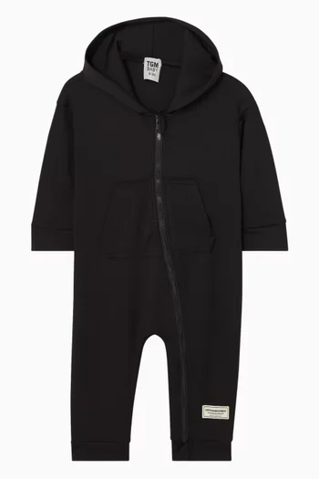 Zip-through Romper in Recycled Softskin
