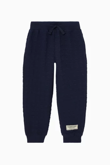 Relaxed Jacquard Lounge Pants in Organic Cotton-blend