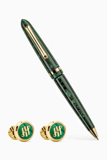 طقم قلم حبر جاف فينيشا وأزرار أكمام ماتيريكا