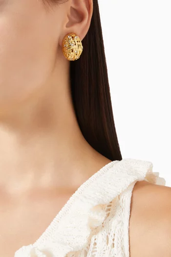 أقراط دارلا بمشبك نحاس مطلي ذهب عيار 18