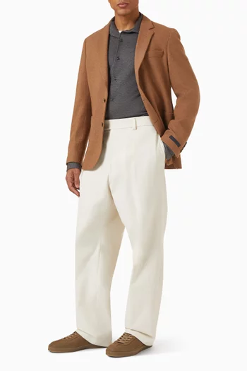 x Beckham Micro-patterned Pants in Cotton