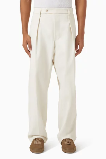 x Beckham Micro-patterned Pants in Cotton