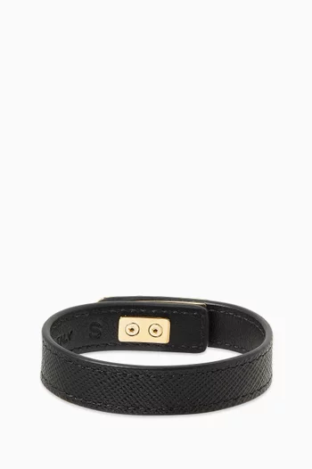Logo Bracelet in Saffiano Leather