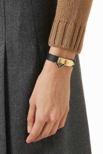 Logo Bracelet in Saffiano Leather