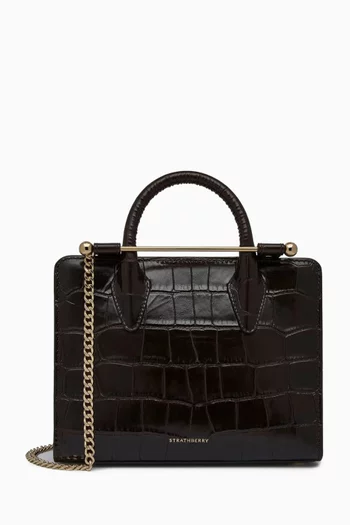 Mini Tote Bag in Croc-embossed Leather