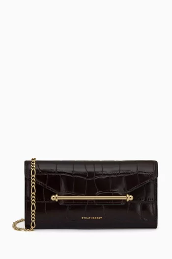 Multrees Chain Wallet in Croc-embossed Calf Leather