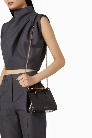Nano Tote Bag in Croc-embossed Calf Leather