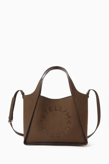 Logo Crossbody Tote Bag in Alter Suede