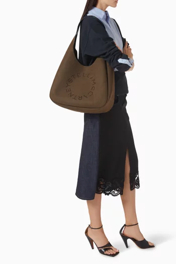 Large Logo Hobo Bag in Alter Suede