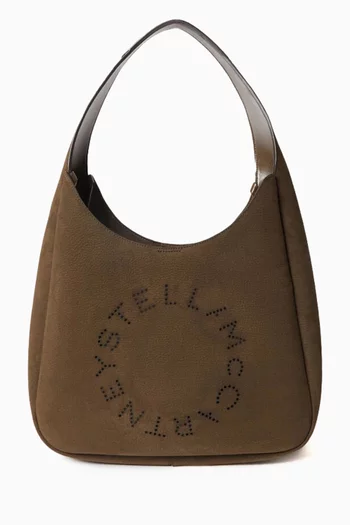 Large Logo Hobo Bag in Alter Suede