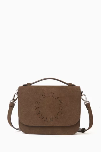 Logo Flap Bag in Alter Suede