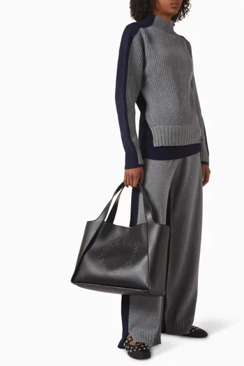 Studded-logo Tote Bag in Grainy Alter Leather