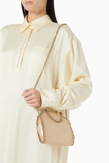 Tiny Falabella Tote Bag in Shiny Eco Dotted Chamois