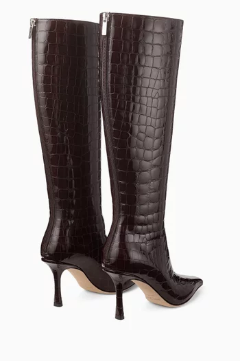 Agathe 85 Knee-high Boots in Leather