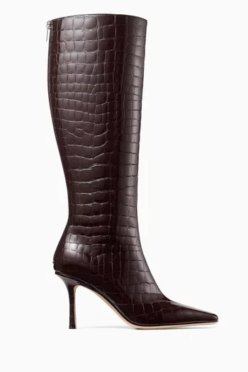 Agathe 85 Knee-high Boots in Leather
