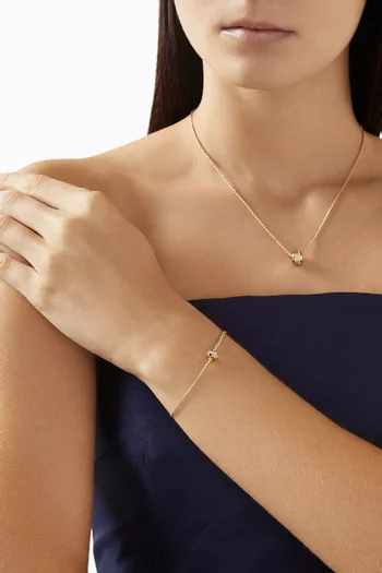 سوار بوزيشن مرصع بالماس ذهب وردي عيار 18