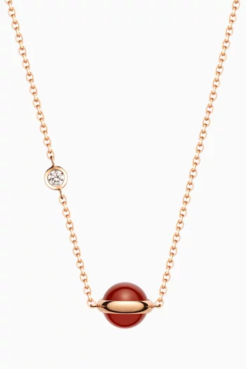 Possession Diamond & Carnelian Necklace in 18kt Rose Gold