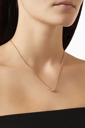 قلادة بوزيشن بدلاية مرصعة بالماس ذهب وردي عيار 18