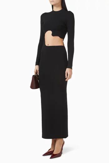 Maparadita Lattice Separation Dress in Viscose Blend