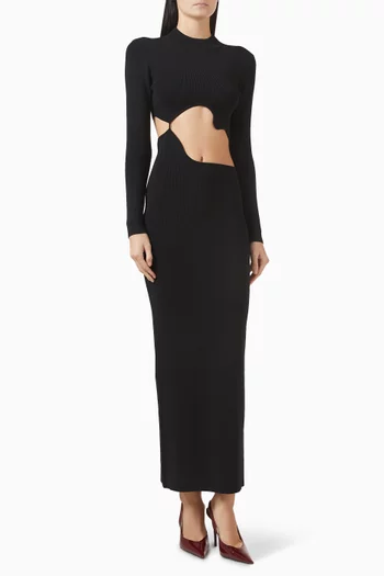 Maparadita Lattice Separation Dress in Viscose Blend