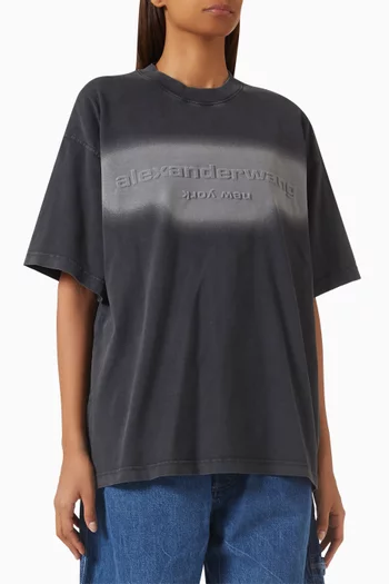 Embossed-logo T-shirt in Cotton Jersey