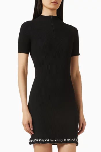 فستان قصير نسيج مضلع